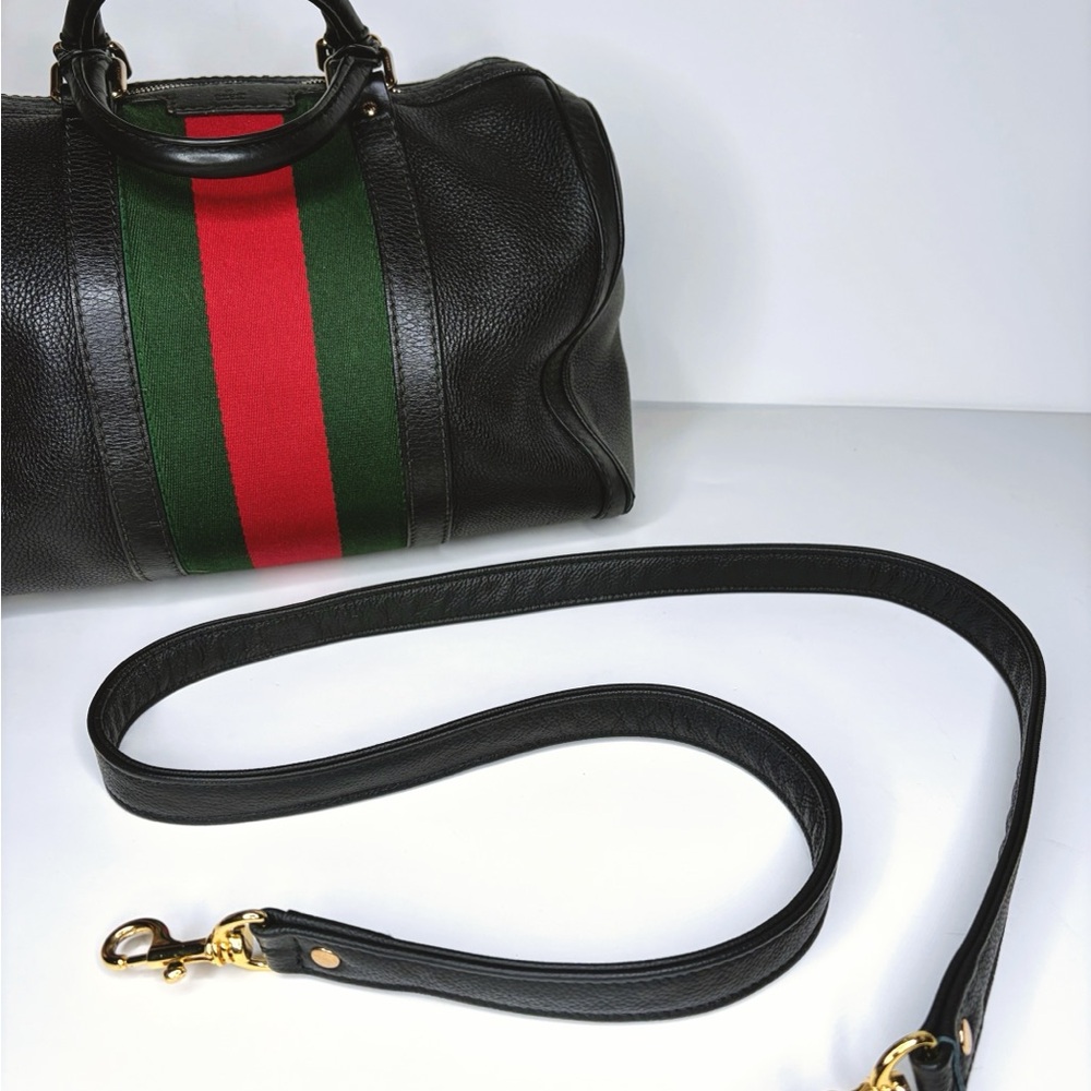 Gucci Black Leather Boston Bag